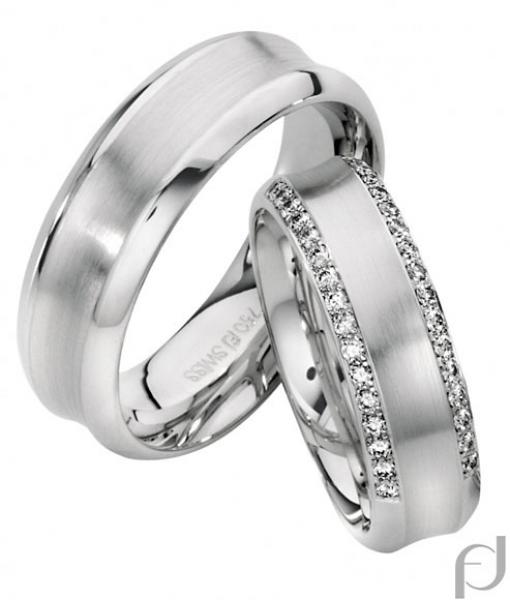 Trauringe Weissgold von Furrer Jacot 61-52550 + 71-26550